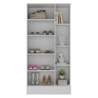 Armário Multiuso 1 Porta Com Espelho Espresso Móveis Branco