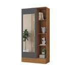 Armário Multiuso 1 Porta Com Espelho Espresso Móveis Cinamomo