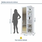 Armário Multiuso 1 Porta Com Espelho João Pessoa   Branco