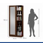 Armário Multiuso 1 Porta Com Espelho João Pessoa  Chocolate