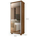 Armário Multiuso 1 Porta Com Espelho Londres Luapa Móveis