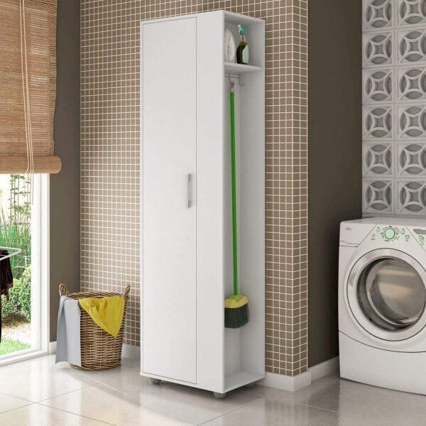 Armário Multiuso 1 Porta Roma Poliman Branco