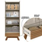 Armário Multiuso 2 Portas 1 Gaveta Amêndoa Off White Bari Lin