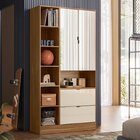 Armário Multiuso 2 Portas 2 Gavetas Com Espelho Joy Amêndola