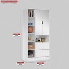 Armário Multiuso 2 Portas 2 Gavetas Com Espelho Joy Branco