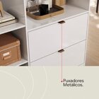 Armário Multiuso 2 Portas 2 Gavetas Com Espelho Joy Branco