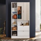 Armário Multiuso 2 Portas 2 Gavetas Com Espelho Joy Branco