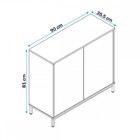 Armário Multiuso 2 Portas 2 Prateleiras Branco/metal Preto Bm