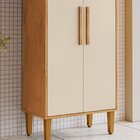 Armário Multiuso 2 Portas 3 Prateleira Paraná Nature/off White