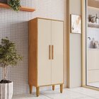 Armário Multiuso 2 Portas 3 Prateleira Paraná Nature/off White