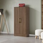 Armário Multiuso 2 Portas 3 Prateleiras Bhappy Henn Castanho