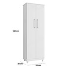 Armário Multiuso 2 Portas 3 Prateleiras Nero Branco