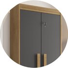 Armário Multiuso 2 Portas 3 Prateleiras Pari Cinamomo/grafite