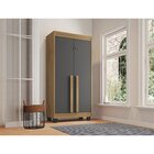 Armário Multiuso 2 Portas 3 Prateleiras Pari Cinamomo/grafite