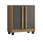 Armário Multiuso 2 Portas 3 Prateleiras Pari Cinamomo/grafite