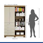 Armário Multiuso 2 Portas 4 Gavetas Lisboa Valdemóveis Ipe/of