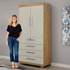 Armário Multiuso 2 Portas 4 Gavetas Verona Valdemóveis Cinamo