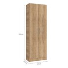 Armário Multiuso 2 Portas 4 Prateleiras Carvalho