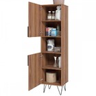 Armário Multiuso 2 Portas 4 Prateleiras Castanho/ades Preto/m