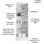 Armário Multiuso 2 Portas 4 Prateleiras Com Chave Egito Carva