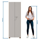 Armário Multiuso 2 Portas 4 Prateleiras Freijó Trend/off Whit