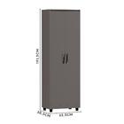 Armário Multiuso 2 Portas 4 Prateleiras Grafite Delta Fênix