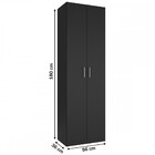 Armário Multiuso 2 Portas 4 Prateleiras Preto 600085 - Vedere