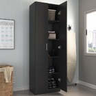 Armário Multiuso 2 Portas 4 Prateleiras Preto 600085 - Vedere