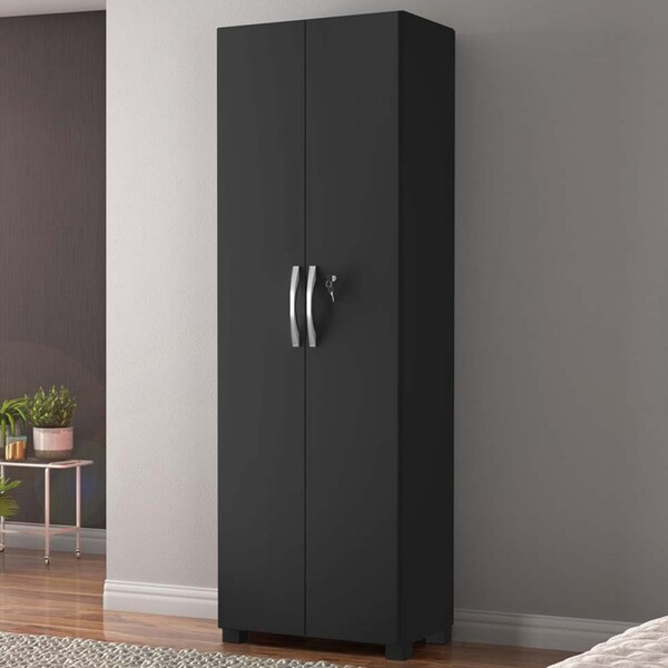 Armário Multiuso 2 Portas 4 Prateleiras Preto Tx Nt4020 – Notável