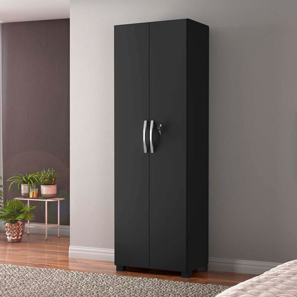 Armário Multiuso 2 Portas 4 Prateleiras Preto Tx Nt4020 – Notável