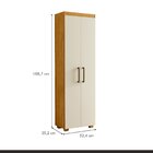 Armário Multiuso 2 Portas 4 Prateleiras Turim Cinamomo/off Wh