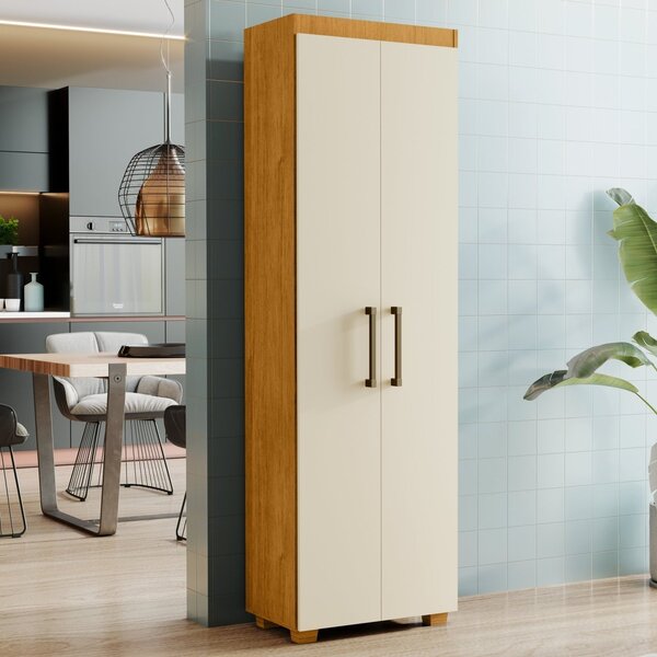 Armário Multiuso 2 Portas 4 Prateleiras Turim Cinamomo/off Wh