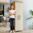 Armário Multiuso 2 Portas 4 Prateleiras Turim Cinamomo/off Wh