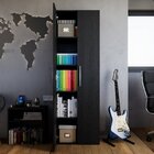 Armário Multiuso 2 Portas 5 Nichos 180x60cm Mdp Lille  Preto