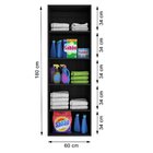 Armário Multiuso 2 Portas 5 Nichos 180x60cm Mdp Lille  Preto