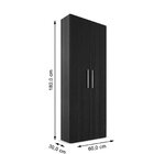 Armário Multiuso 2 Portas 5 Nichos 180x60cm Mdp Lille  Preto