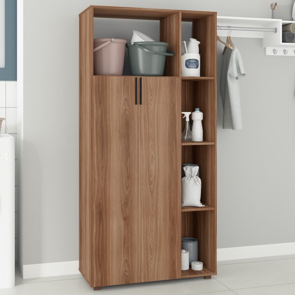 Armário Multiuso 2 Portas 5 Nichos Castanho Bs 210 - Brv Móve