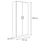 Armário Multiuso 2 Portas 5 Prateleiras Branco Menezes Branco