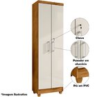 Armário Multiuso 2 Portas 5 Prateleiras C/ Chave Isabel Branco