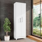 Armário Multiuso 2 Portas 5 Prateleiras C/ Chave Isabel Branco