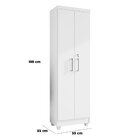 Armário Multiuso 2 Portas 5 Prateleiras C/ Chave Isabel Branco