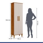 Armário Multiuso 2 Portas 5 Prateleiras Goiânia Nature/off Wh