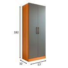 Armário Multiuso 2 Portas 5 Prateleiras Menezes Manchester/gr