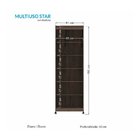 Armário Multiuso 2 Portas 5 Prateleiras Star Ébano