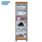 Armário Multiuso 2 Portas 6 Prateleiras Roma Cinamomo