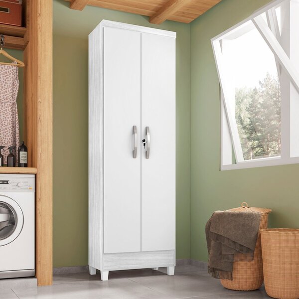 Armário Multiuso 2 Portas Com Chave 5 Prateleiras 190x60cm Ca