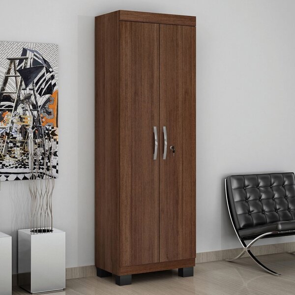 Armário Multiuso 2 Portas Com Chave Asteca  Chocolate