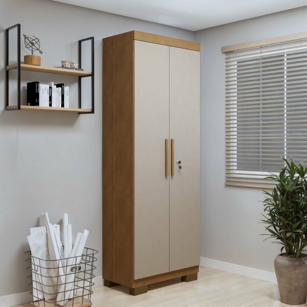 Armário Multiuso 2 Portas Com Chave E 5 Prateleiras Asteca