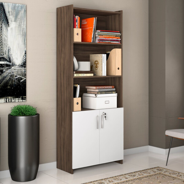 Armário Multiuso 2 Portas Com Chave E Prateleiras Notável