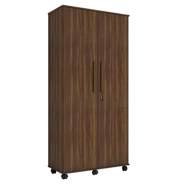 Armário Multiuso 2 Portas Com Rodízios Gold G03 Café - Mpozen